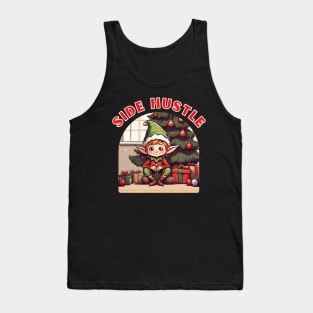 Elf in front of Christmas tree: Side Hustle. Tank Top